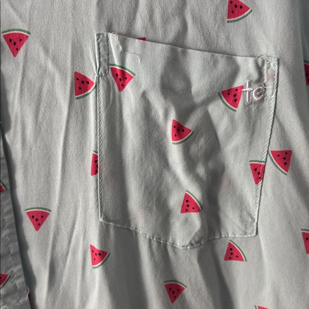 Tipsy Elves watermelon print Casual Button Down shoet sleeve Shirt size XL - Picture 2 of 4